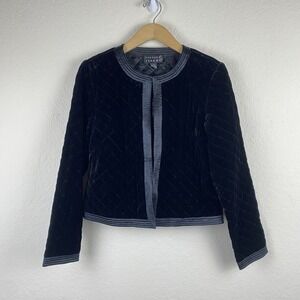 Spencer Jeremy Silk Jacket Velvet Size L Quilted Evening Opera Preppy Vampy Vtg